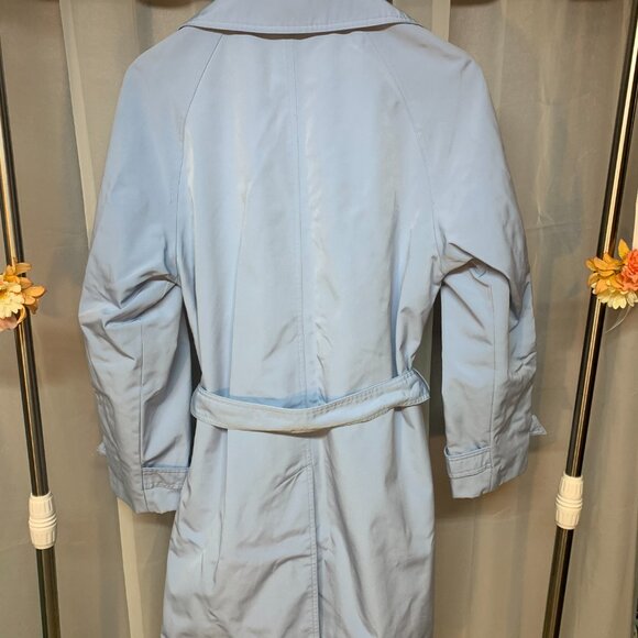 Liz Claiborne mid-length spring blue trench coat - Picture 3 of 9